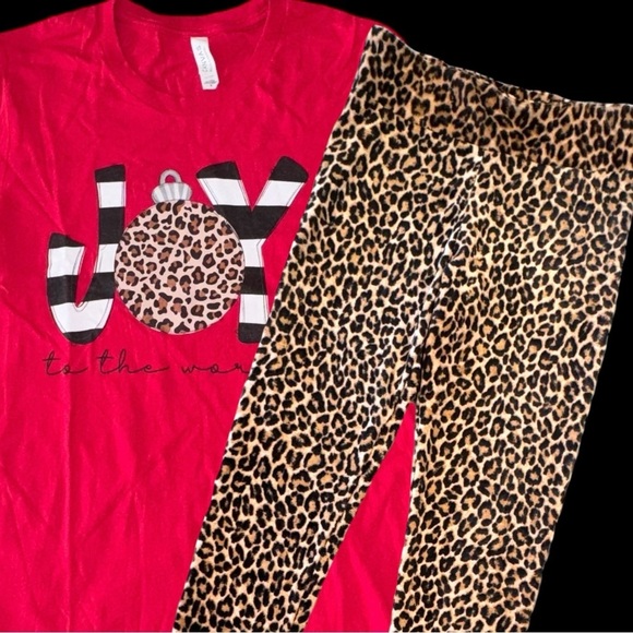 NWT White Birch Size Medium Leopard Print Cropped Leggings - Picture 4 of 5